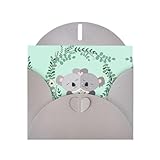 jaoxer biglietto di auguri grigio, con stampa koala, per compleanno, matrimonio, san valentino, anniversario e inviti per feste