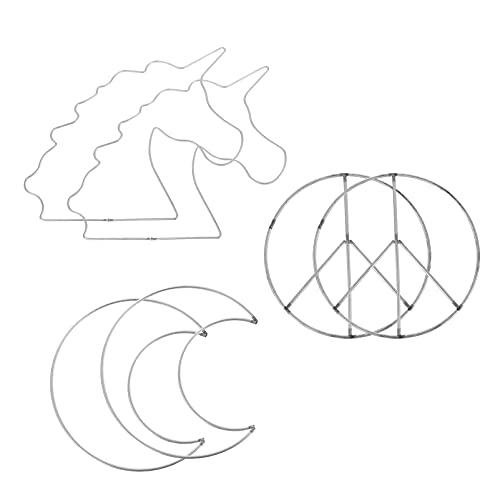 6Pcs Indian Metal Circle Metal Hoops Dream Catcher Ring Circle Heart Moon Shaped Metal Hoops Catcher Rings For Diy Crafts Wedding Wreath Macrame Rings Decor Dreamcatcher Circle #TOP3