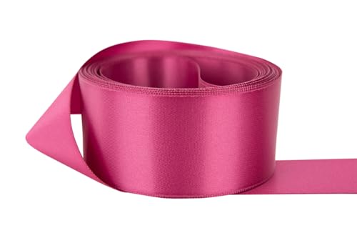Image of Ribbon Bazaar Double Faced Satin - Premium Gloss Finish - 100% Polyester Ribbon for Gift Wrapping, Crafts, Scrapbooking, Hair Bow, Decorating & More - 4 inch Rosewood 25yd
