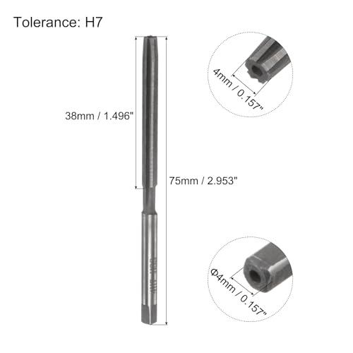 QUARKZMAN Handreibahlen, 4mm H7 Metrische Reibahle Bohrer für Metall Holz Loch Reiben, Gerade Nut Hochgeschwindigkeitsstahl (HSS) Werkzeug