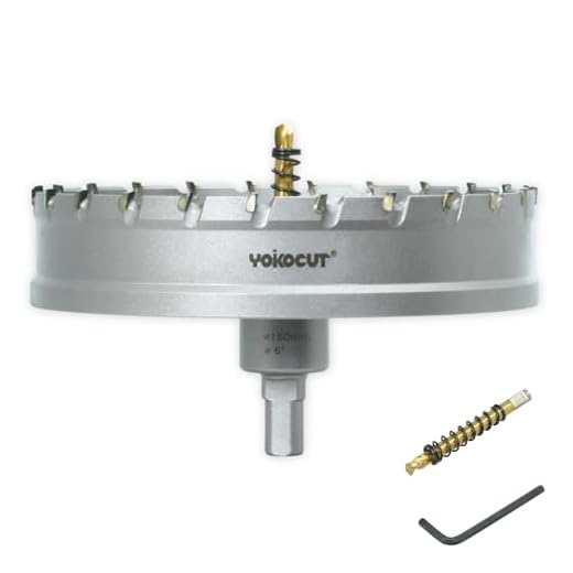 6 Inch Carbide Hole Saw, Hole Cutter Carbide Tipped with Pilot Drill Bit, TCT Hole Saws for Stainless Steel, Metal, Iron, Copper, Brass, Plastic, Wood