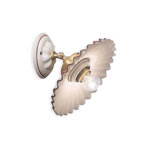 Ferroluce Retrò Applique Classica Orientabile L'Aquila Ottone E Ceramica Decorato 1 Luce E27