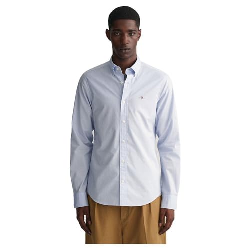 GANT Camisa Slim Poplin para Hombre, Azul Claro, S