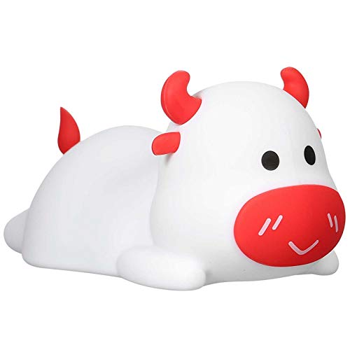 Luce Notturna Colorata Tap Sensor Light Portable Cute Vitello LED Luce Regali per Neonati e Bambini silicone
