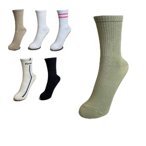 Image of Pilates Grippy Socks with Grips for Women Yoga Non Slip Long Socks for Pure Barre, Ballet,Dance Workout