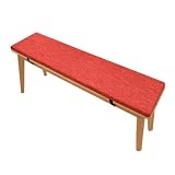 DELVOYE Cojín para Banco Interior Exterior Grosor 3 cm Cojines sillas Antideslizante Tela de Lino Funda extraíble para Bancos de jardín Patio Columpios terrazas Zapatero(Orange-Red,45x180cm)