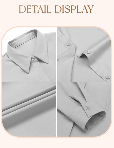 Image of IN'VOLAND Women Plus Size Button Down Shirts Long Sleeve Office Work Blouse