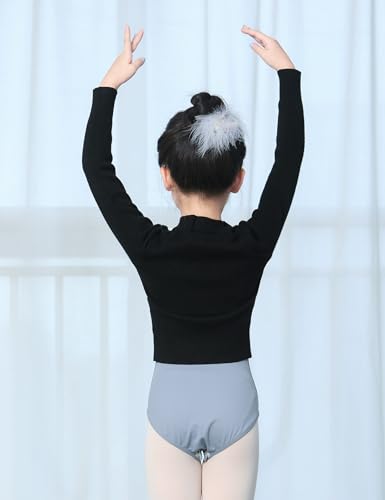 Image of Dance Sweater for Girls Long Sleeve V-Neck Top Sweater for Ballet /Gymnastics /Sports