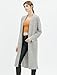 Cable Stitch Women's Double Faced Open Front Cardigan - Contrast Colors Long Sleeve Sweater Coat with Pockets (Heather Grey, Medium)