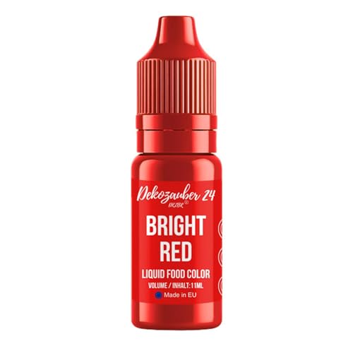 Dekozauber24 Red food colouring - 11 ml highly concentrated and food-safe liquid food colouring for cakes drinks fondant & more - vegan sugar free and taste neutral