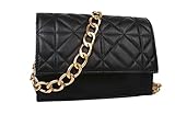 Lovelegis Handtasche - Handtasche - Steppmuster - Clutch - gepolstert - mit Kettenriemen - elegant - 20 x 16 x 6 cm - Geschenkidee - Damen, Schwarz