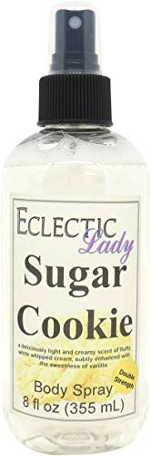Eclectic Lady Sugar Cookie Body Spray, Double Strength, 8 ounces, Body Mist for Women with Clean, Light & Gentle Fragrance, Cologne with Soft, Subtle Aroma For Daily Use