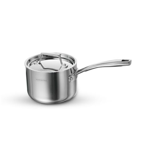 Image of Tramontina Aeion Triply 14cm / 1.5 Liter Stainless Steel Sauce Pan with SS 304 Lid | Healthy, Non Toxic | Milk Pan /Tea Pan | Induction Friendly | Stay Cool Handle | NSF Certified | 10 Year Warranty