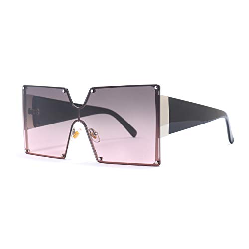 Armear Women Oversized Square Shield Sunglasses Vintage Flat Top Gradient Lens Eyewear