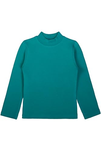 Image of Lilax Girls' Basic Long Sleeve Mock Turtleneck Cotton T-Shirt