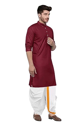 Image of Trustous Kurta Dhoti set for Mens (mahraj dhoti with kurta plain and classis look)