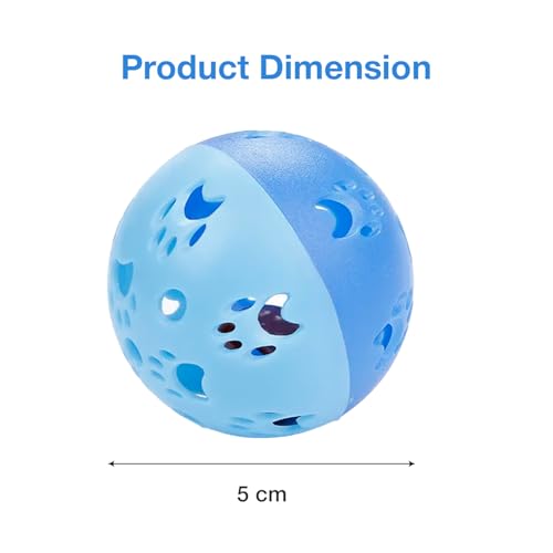 Image of Interactive Play Bell Ball for Dogs and Pets |Durable and Attractive 10 cm Ball |Playing and Attractive Bell Ball for Dogs and Puppies (Blue)