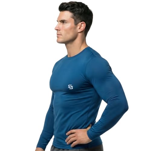Image of Men's Cool Dry Short Sleeve Compression Shirts, Sports Baselayer T-Shirts Tops, Athletic Workout Shirt