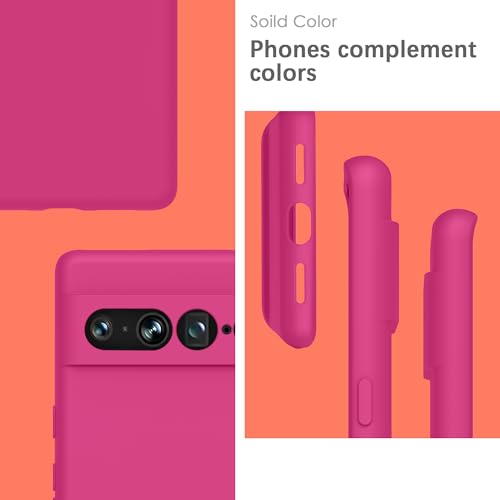 Image of YATWIN Silicone Back Case for Google Pixel 7 Pro, Soft-Touch Phone Back Cover for Google Pixel 7 Pro - Magenta
