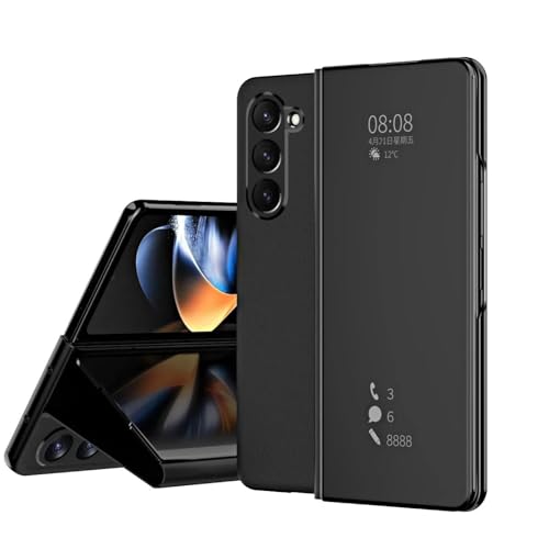 Coque Galaxy Z Fold 6 antichoc dotée d'un clapet effet miroir et support de visionnage