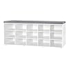 Dinzi lvj shoe storage bench with cushion 15 cubby shoe rack adjustable shelves long shoe organizer bench for entryway mudroom hallway living room bedroom and garage white  urban country home decor