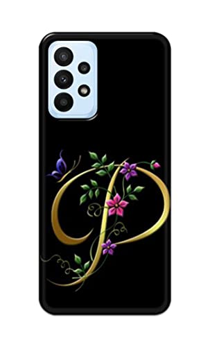 Image of Printed Hard Back Cover Case for Samsung Galaxy A23 4G | Samsung Galaxy A23 5G Back Cover (Alphabet P) -1803