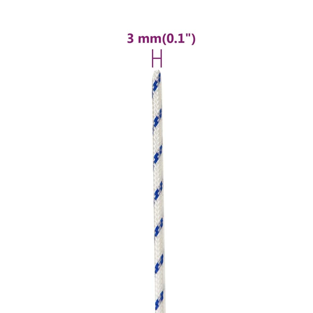 Mangloder Corda per Barca Bianca in Polipropilene 3mm 250m Corda per Barca Barca Yacht Campeggio Robusta Resistente alle intemperie Facile da annodare 4.5g/m 67.5kg