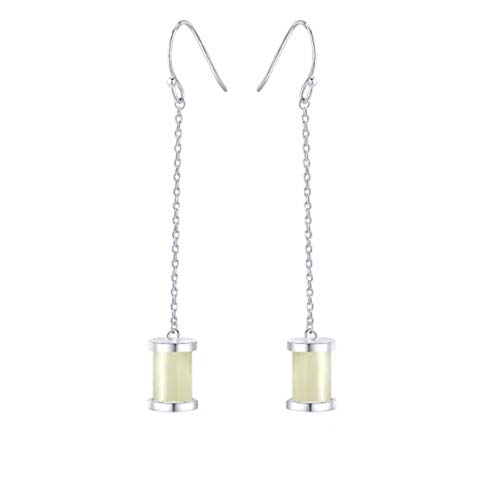Pendientes de jade blanco MIYUAN para looks de oficina y eventos