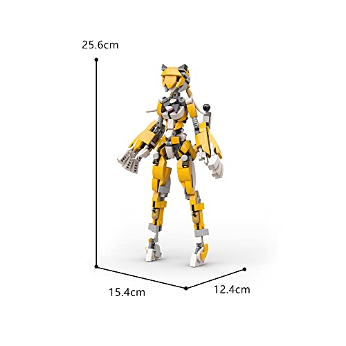 Hzryod Tiger Girl Robot Building Kit, Mobile Suit Girl Action Figure Mecha Armor Toy, Female Mech Robot Girl Building Block, 314 Pieces Cool Mechanical Model, Birthday Gift For Boys Girls Kids Fans #TOP7