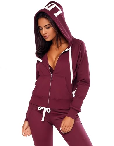 Womens Sweatsuits 2 Piece Set Zip Up Hoodie Lounge Sets Long Sleeve and Pants Tracksuit Casual Jogger Sets