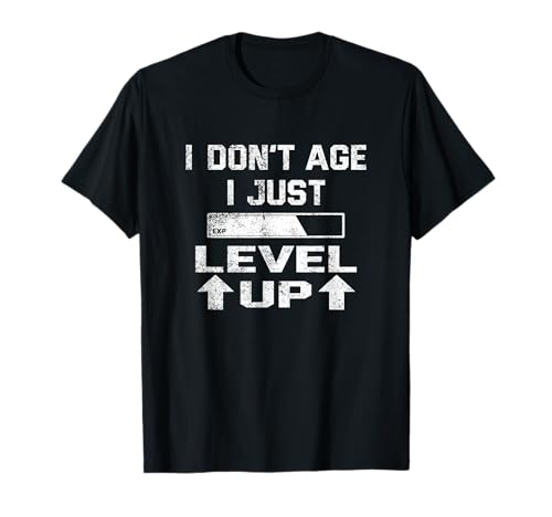 Vintage I Don't Age I Just Level Up Funny Gaming Gift T-Shirt