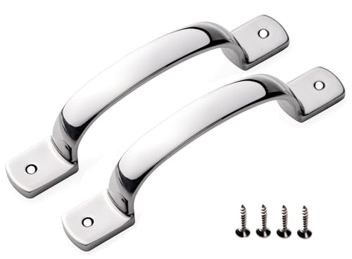 YUDTKK Heavy Duty Door Pull Handle, Stainless Steel Mirror Polish,5-3/5'' Length, 2 Pack