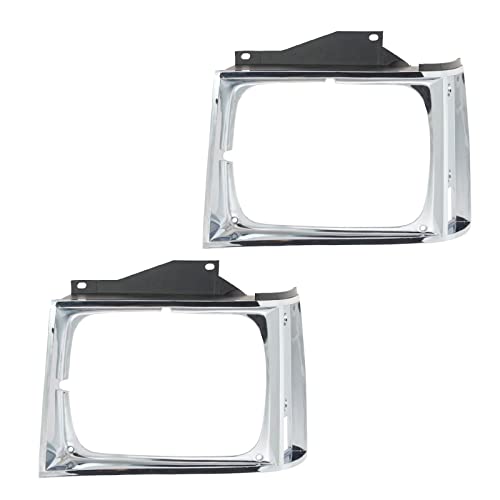 Chrome Headlights Bezel Trim Left & Right Pair Set For Chevy S10 Gmc S-15 Truck #TOP28