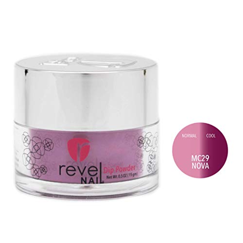 Revel Nail Dip Powder | for Manicures | Nail Polish Alternative | Non-Toxic, Odor-Free | Crack & Chip Resistant | Vegan, Cruelty-Free | Can Last Up to 8 Weeks | 0.5 oz Jar | Mood Changing (Nova)