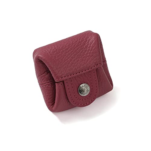 Image of Cockatoo Genuine Leather Coin Pouch Change Holder, Mini Snap Pocket Wallet for Men Women (Fuchsia, Small)