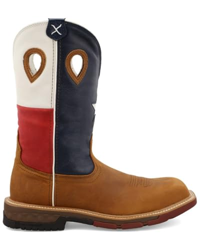 Image of Twisted X Men's Men'S Texas Flag Western Work Boot Nano Composite Toe Lt Brown 11.5 D(M) US