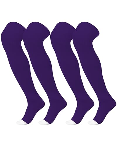Image of Panitay 2 Pairs Over The Knee Baseball Socks High Football Softball Socks Sport Extra Long for Boys Girls Youth Women Men