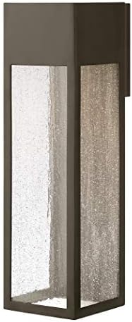 Hinkley Rook 20" Wall Mount Outdoor Lantern, Aluminum, Clear Seedy Glass, Modern, LED Included, Dark Sky, Bronze Finish