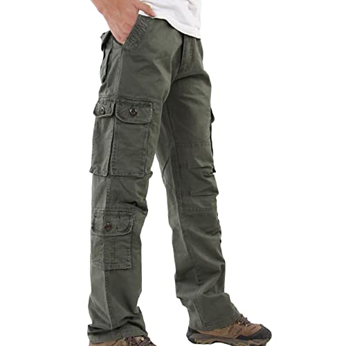 Pantalon militaire camo homme en coton lavé et cargo multi-poches