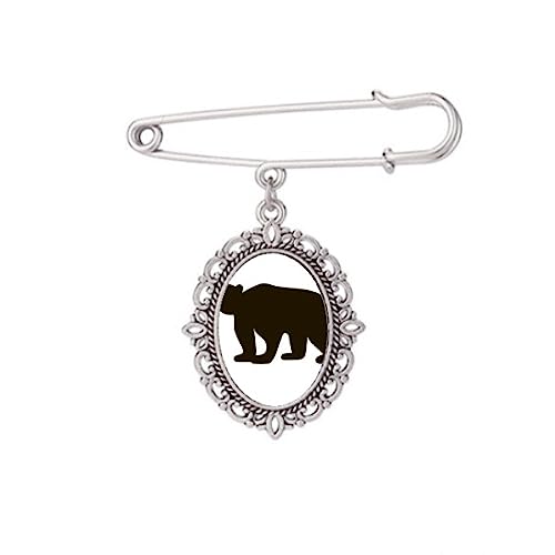 Broche ours noir mignon pour sublimer un châle élégant ou une robe de soirée chic