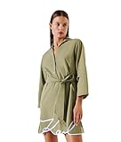 Robe de plage pour femme, robe de plage Karl Dna Signature, vert huile