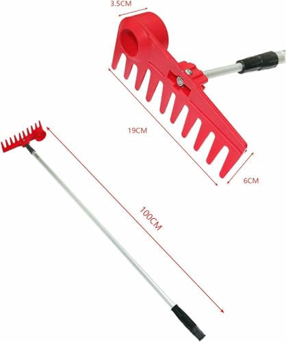 Nivelador de césped con mango de acero inoxidable resistente de 39'' 6