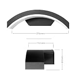 Miratic Lampa Ogrodowa LED 9W 700lm 4000K Idealna na Taras Balkon Podjazd Odporna na Warunki Atmosferyczne IP54 Kolor Czarny (bez czujnika ruchu)
