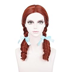 Brown Wig with Blue Ribbon for Aldult