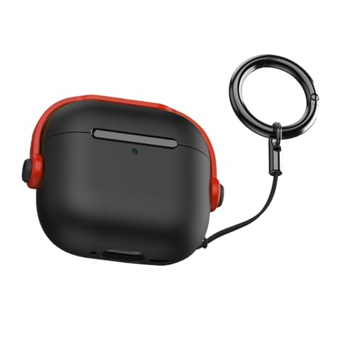 Image of Anti-Lost Lid Design Case Cover Shell for Airpods 4 Gen Case Cover 2024,Full Protection Case Cover Compatible with Airpods 4th Generation Case Cover with Carabiner RED