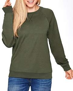 Next Level Unisex French Terry Raglan Crew S MILITARY GREEN2