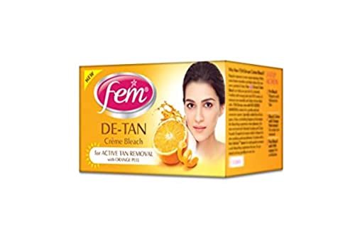 Image of Fem De-tan Creme Bleach - 30g | For Active Tan Removal | Brightens Skin | Evens Skin Tone | Long Lasting Results | For All Skin Types