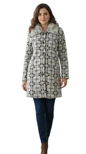 Image of Aarika Womens Winter Wear Grey Colour Abstract Woolen Cardigan