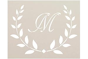 Cursive Monogram Stencil with Laurels & Diamond by StudioR12