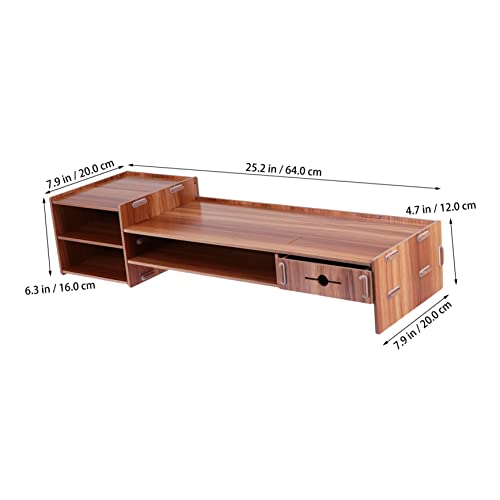 Mini pantalla estante de escritorio de madera con diseño compacto OSALADI 8